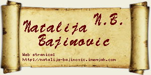 Natalija Bajinović vizit kartica